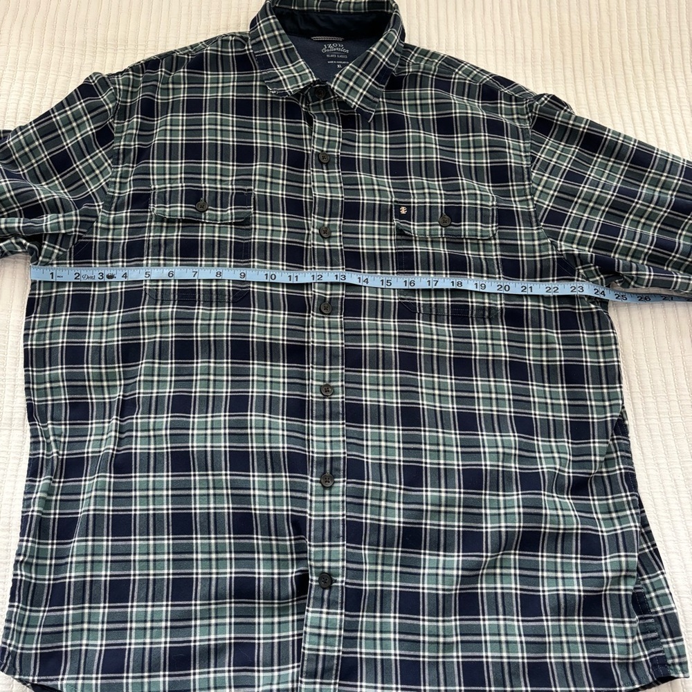 IZOD Saltwater Men's Relaxed Classics Long Sleeve Plaid Button Down XL - Picture 7 of 8